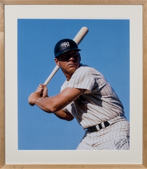 Mickey Mantle 20x24 Ozzie Sweet Signed Original Framed Photo From Mantles Restaurant (PSA/DNA) 